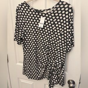 Black and White Polka Dot Women's Top